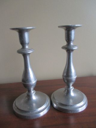 VINTAGE WILTON ARMETALE RWP PEWTER CANDLE HOLDERS CANDLE STICKS 4