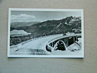 Nevada County California Ca Rppc Real Photo Donner Summit Bridge Lake