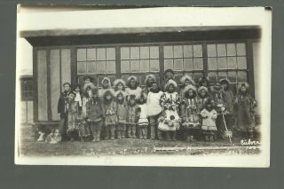 Henderson Island Alaska Rp 1919 Eskimo Children Government School Aleutians