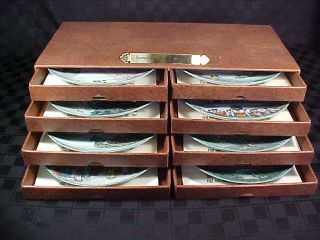 Summer Palace - 8 Imperial Jingdezhen Plates W/ Storage Case Complete Set