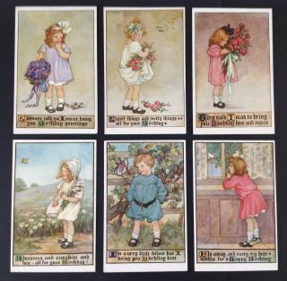 Tuck Unsigned Clara Burd Postcards (6) Series No.  S 810,  811 - Lovely Children