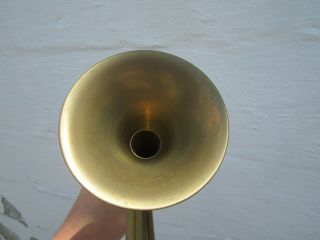 Large Vintage Brass Hunting French Horn Bugle Round Bell Wall Decor - 21.  5 