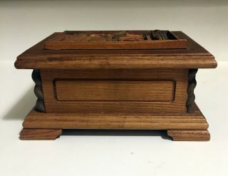 ANRI 1960 ' s REUGE SWITZERLAND HAND CARVED WOOD JEWELRY MUSIC BOX - TRY TO REMEMBER 2