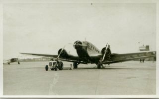 Amsterdam Schiphol Airport - Lufthansa Junkers Ju - 52 - Old Real Photo Postcard