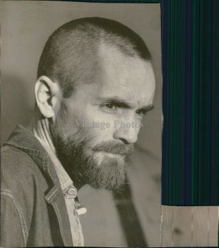 1971 Charles Manson Convicted Murderer Los Angeles Courtroom Crime Photo 5x7
