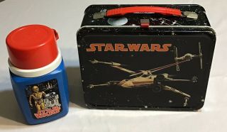 Vintage Star Wars 1977 Metal Lunch Box With Thermos C - 8