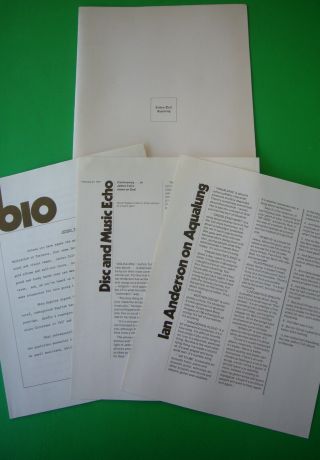 Jethro Tull Aqualung Press Kit - Four 8 X10 " Pictures