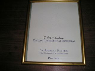 White House President Bill Clinton Signed Inauguration Program 1993