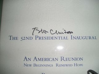 White House President Bill Clinton signed Inauguration Program 1993 2