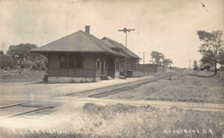 Lps25 Great Bend York Railroad Station Train Depot Postcard Rppc