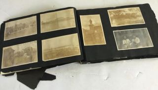 Old Photo Album Over 140 Black White 1910 - 20 Portsmouth NH Baseball Bicycles 3