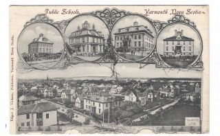 Public Schools,  Yarmouth,  Nova Scotia,  Canada Multiview Vintage Postcard