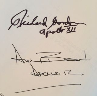 Apollo Astronauts Alan Bean And Richard Gordon Signed Book,  One Giant Leap