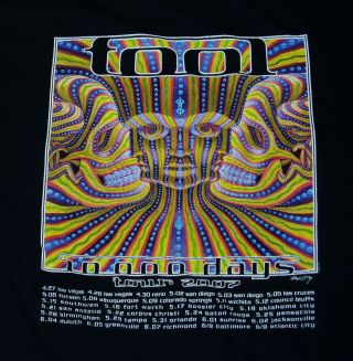 Vintage Tool Concert T Shirt Tour 2007 Xl Extra Large Iron Maiden Fear Inoculum