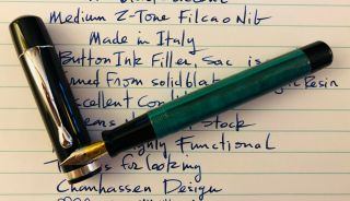 Filcao,  Silvia,  Fountain Pen,  Green Bone Acrylic Ct,  Button Filler,  M Nib,  Italy