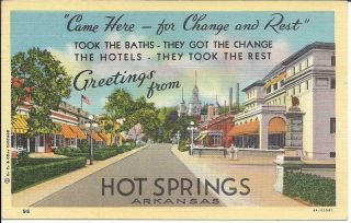 Postcard - Hot Springs Arkansas - Postmarked (1952)