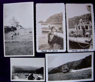 9 Vintage Catalina Island 1920 & 1950 Black & White Photos,  Diving & Sea Plane 3