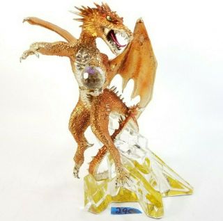 Franklin Michael Whelan Dragon Of Time Fantasy Sculpture Orange Crystal