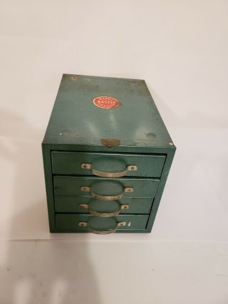 Vintage Wards Master Quality 4 Drawer Metal Storage Cabinet Chest