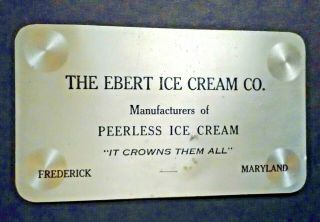 The Ebert Ice Cream Co - Frederick,  Md - Alum.  Business Card