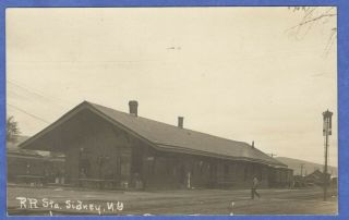 Sidney,  Ny,  Delaware County,  Railroad Station Depot Rppc Real Photo Postcard