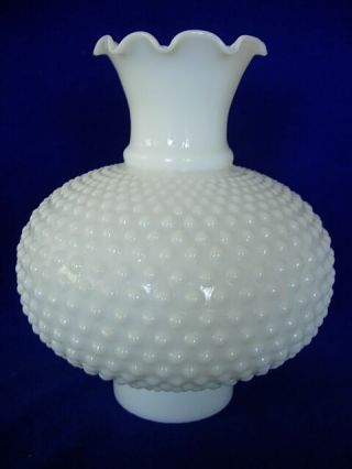 Vintage Fenton Milk White Hobnail Glass Ruffle Lamp Globe/shade - More Available