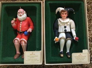 Hallmark 1983 Old - Fashioned Santa 1984 Holiday Jester Jointed Movable Arms Legs