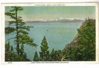Lake Tahoe And Mountains From Cave Rock,  Tavern Studio Photo Ca. ,  500 Above Lake