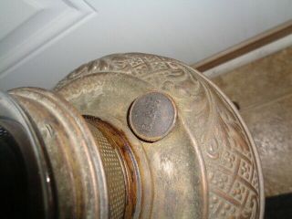 B&H Bradley and Hubbard Brass cherub Oil Lamp 18.  5x6.  5x6.  5 rare find 7