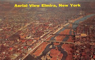 Q23 - 0611,  Aerial View,  Elmira,  Ny. ,  Postcard.