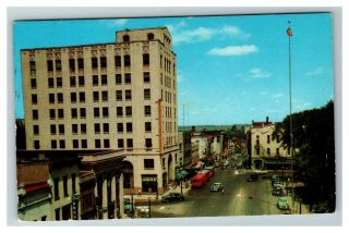Main Street Looking North From Public Square,  Mansfield Ohio Chrome Postcard A9