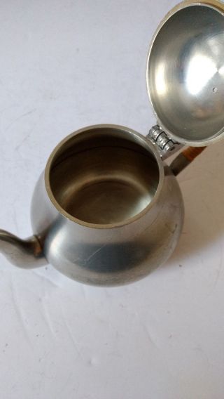 Vintage Pewter Tea Pot with Lid Denhaag Meeuws and Zoon Holland Netherlands 3