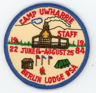 1984 Uwharrie Camp Staff Patch North Carolina Nc Bsa