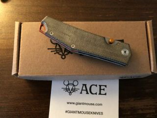Giant Mouse Ace Clyde Green Micarta Knife.  Giantmouse.