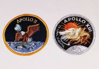 2 Vintage Nasa Patches Apollo Ii Bald Eagle Apollo Xiii Pegasus Ex Luna Scientia