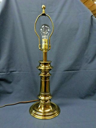 3159m Vtg 24 " Stiffel Brass Desk Lamp W/base Switch 3 Way Light Oval Shaped Vgvc