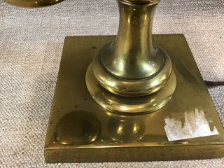 Vintage STIFFEL Brass Powder Horn Genie Desk Table Lamp 14” Candle Stick 3
