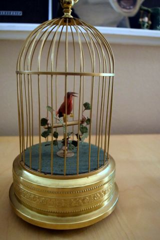 German Singing Bird Automaton - Mechanical Singing Bird - Music Box - Bird Cage