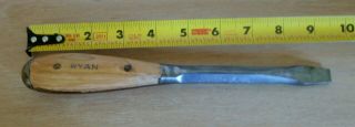 Old Stock Vintage Ryan Perfect Handle Screwdriver 9 ½” In Length