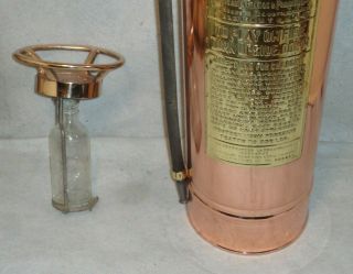 VINTAGE ANTIQUE COPPER FIRE EXTINGUISHER CHILDS AMERICAN LAFRANCE ELMIRA NY 8