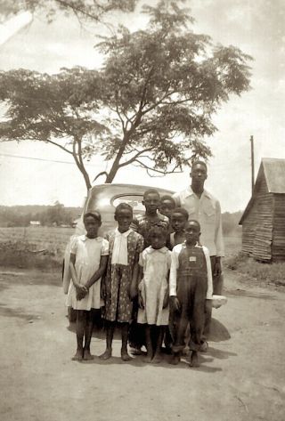 1950s Era Photo Negative Car N Family Stick Together Tight Seneca South Carolina
