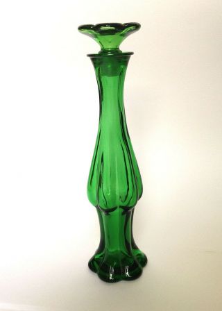 Emerald Green Avon Vintage Bud Vase Green Flower Glass Bottle Topaz Cologne