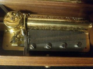 Rare Reuge Music Box Saint - Croix Switzerland CH 4/50 with 4 Songs inlayed top 6