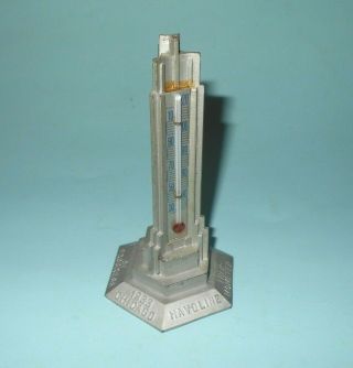 1933 Chicago Century Of Progress Havoline Thermometer Tower Souvenir Building