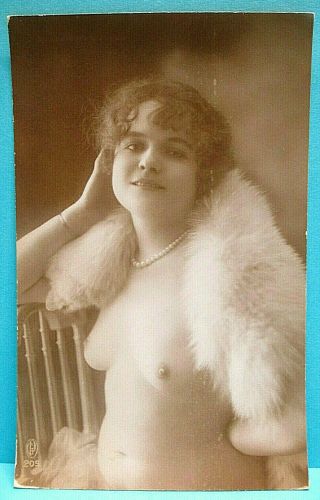 Jean Agelou Gp 209 Miss Madeleine Nude Bust Antique 1910 Rppc French Postcard