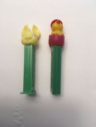Pez Fat Ear Bunny Thin Foot And Chick Soft Shell No Foot Dispensers