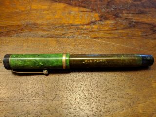 Vintage Parker Duofold Lucky Curve Ring Top Jade Green Fountain Pen Rare 1920 