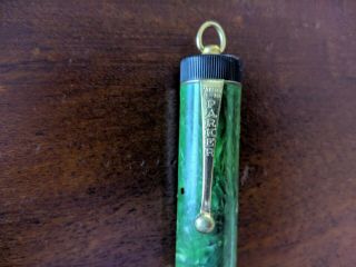 Vintage Parker Duofold Lucky Curve Ring Top Jade Green Fountain Pen Rare 1920 ' s 5