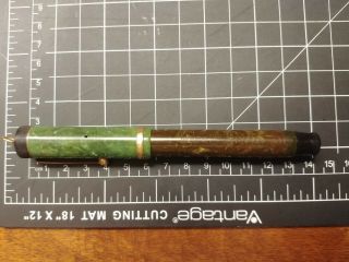 Vintage Parker Duofold Lucky Curve Ring Top Jade Green Fountain Pen Rare 1920 ' s 7