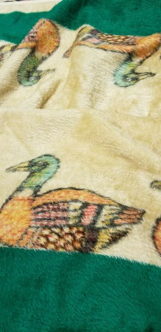 Biederlack Ducks Mallards Reverse Throw Blanket Gold Green 60 x 75 USA 3